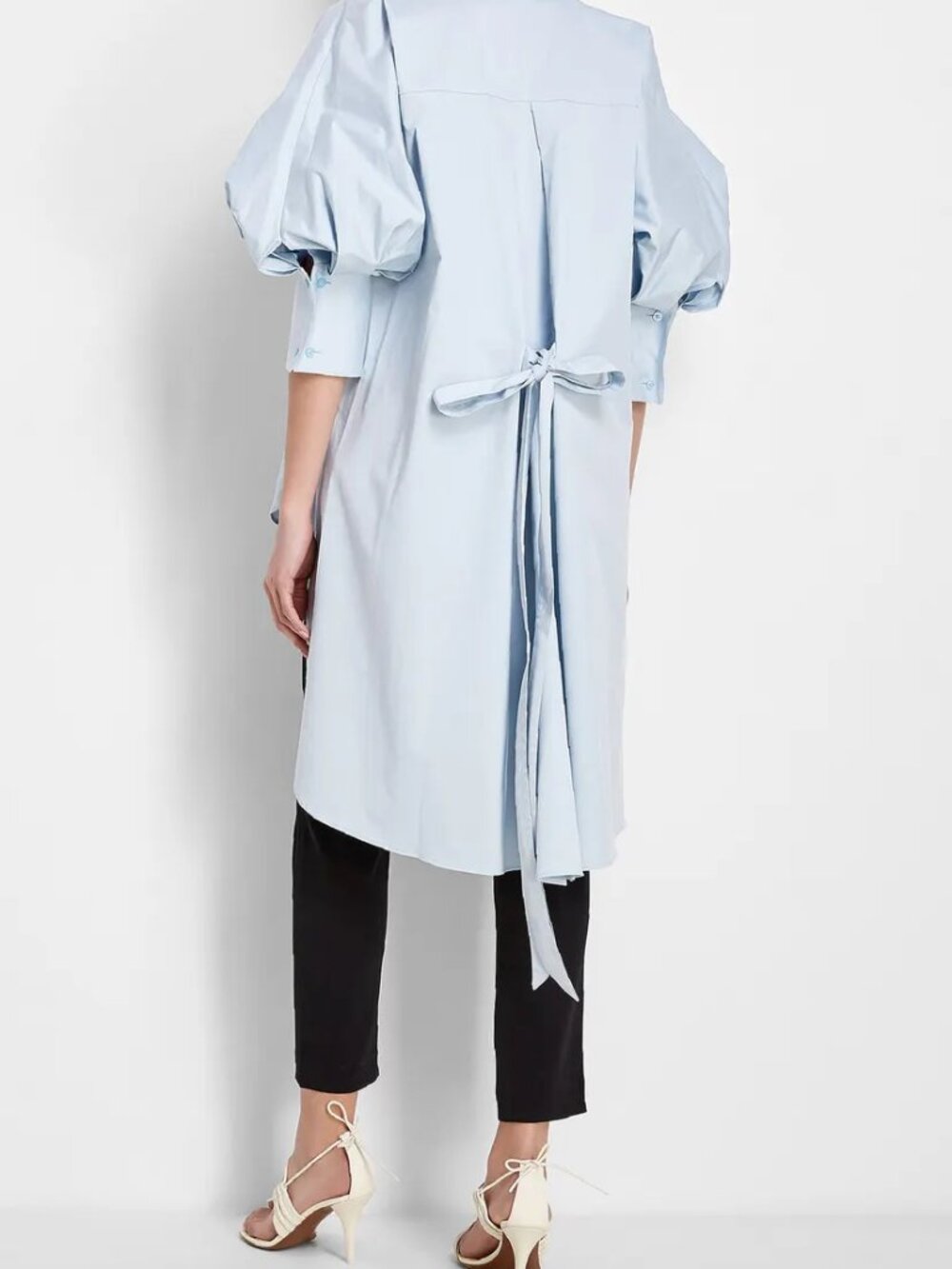Oscar De La Renta Women's Oversized High-low Stretch-cotton Shirt In Topaz Blue